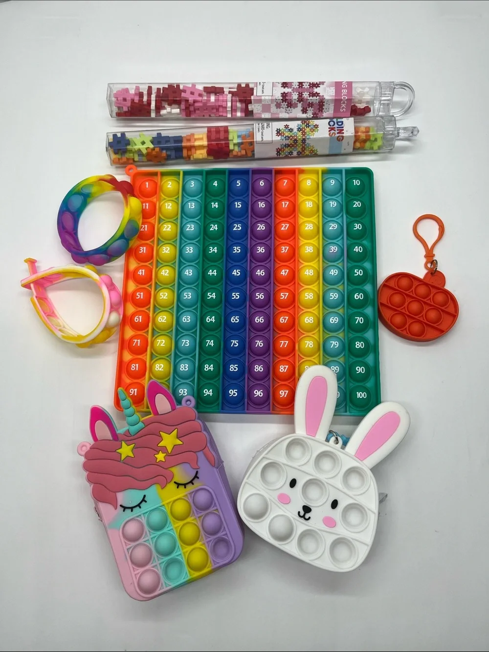 Kids Rainbow Pop Fidget Toy Bundle - Multicolor